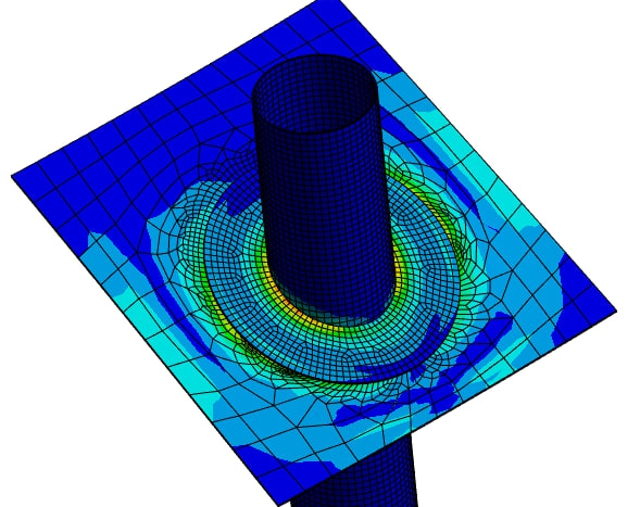 Выполнение поверочных расчетов врезок в стенку и крышку резервуара конечно-элементным методом