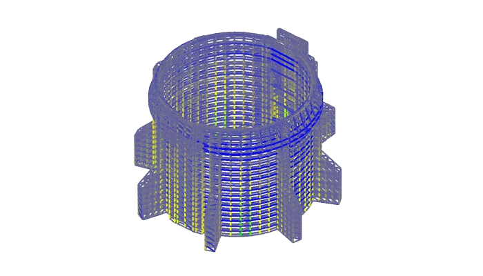 Расчет сложных стержневых схем конечно-элементным методом (антидроновая защита промышленных сооружений)