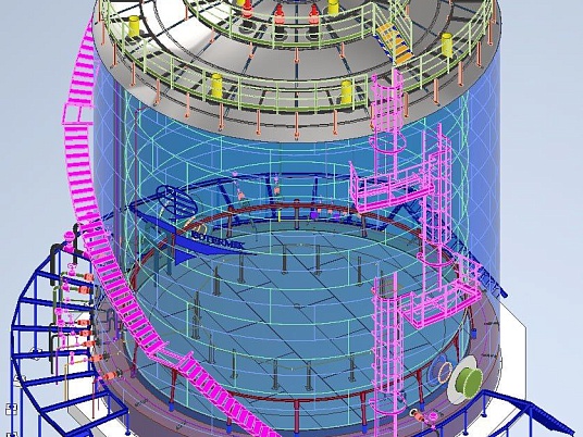 Изотермический резервуар для хранения жидкого азота объемом 1200м3