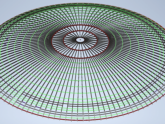 Газоперерабатывающий комплекс, Морской отгрузочный терминал (п. Усть-Луга). Деталировочная проработка купольной крыши изотермического резервуара для хранения СПГ объемом 240 000 м3